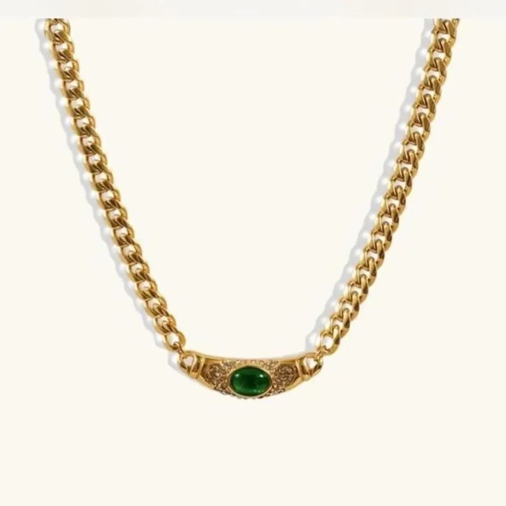 gold cuban chain necklace D116